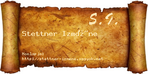 Stettner Izméne névjegykártya